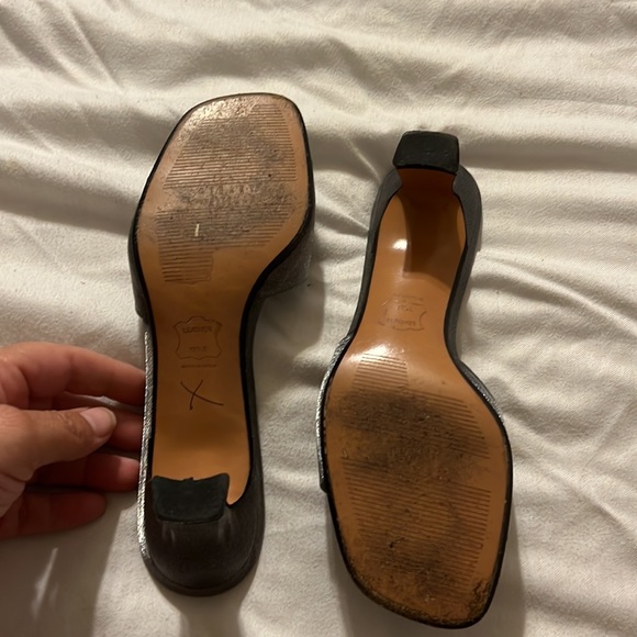 Stuart Weitzman pewter metallic slides - Picture 5 of 7